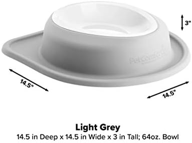 WeatherTech Single Low Pet Feeding System w/Plastic Dog/Cat Bowls - 64 oz (8 Cups) Light Grey (PSL6403LG)