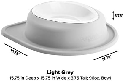 WeatherTech Single Low Pet Feeding System w/Plastic Dog/Cat Bowls - 96 oz (12 Cups) Light Grey (PSL9603LG)