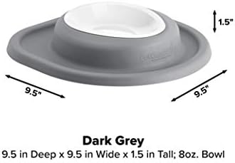 WeatherTech Single Low Pet Feeding System w/Plastic Dog/Cat Bowls - 8 oz (1 Cup) Dark Grey (PSL0801DG)