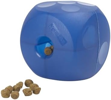 Kruuse Buster Soft Cube โ Mini, Blue โ Quiet Interactive Treat Dispensing Toy for Small Dogs โ Durable, Mentally Stimulating Puzzle Feeder for Slow Eating & Enrichment