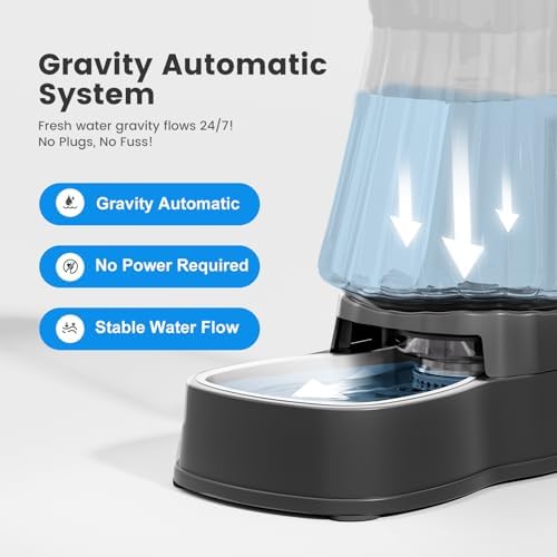 Automatic Dog Water Dispenser, Stainless Steel Bowls Feeder, 100% BPA-Free