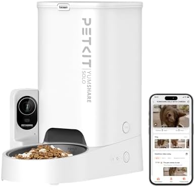 PetKit YumShare Solo Automatic Feeder with Camera for Dogs, Pearl White