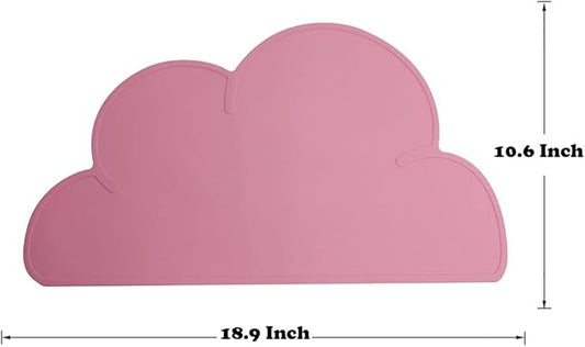 Love Dream Silicone Pet Feeding Food Mat with Raised Edge, Anti-Slip Waterproof Pet Bowl Mat Placemat for Dog and Cat (Dark Pink)