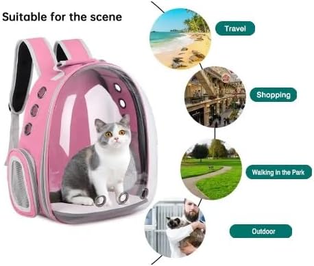 Backpack Pet Carriers - Pet Bubble Backpack,Small Space Pet Travel Bag,Waterproof Breathable, Airline Approved,for Travel,Hiking,Walking & Outdoor Use