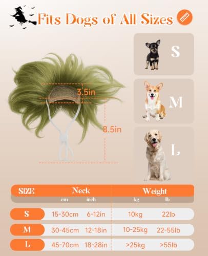 Swooflia Funny Halloween Dog Wig for Large Medium Breed Dogs - Image 6