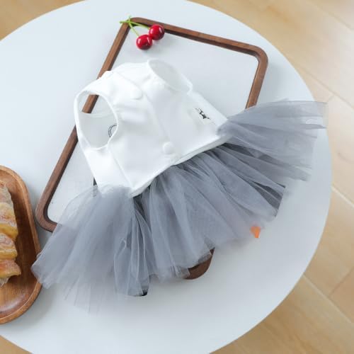 Dog Halloween Costume - Pumpkin Tutu Dress for Small Dogs & Puppies, Cute Holiday Pet Apparel with Bowtie, Fall Party Outfit L-Ghost Large - Image 7