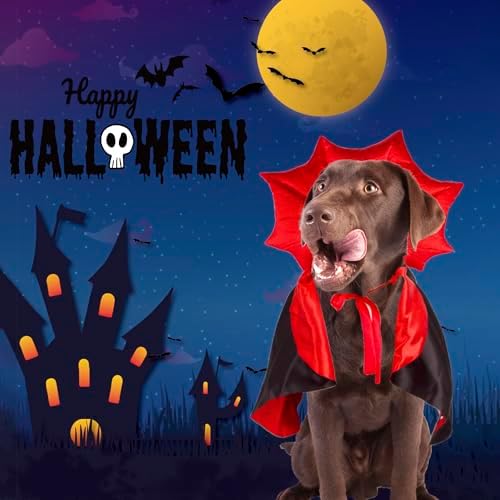 ADOGGYGO Halloween Dog Vampire Costume, Red Black Devil Dog Cape, Large - Image 5