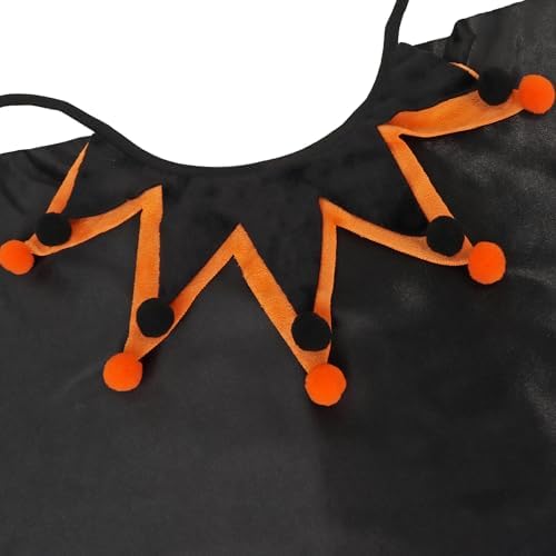 ADOGGYGO Halloween Jester Dog Costumes, Black Orange Dog Cape Hat Set - Image 6