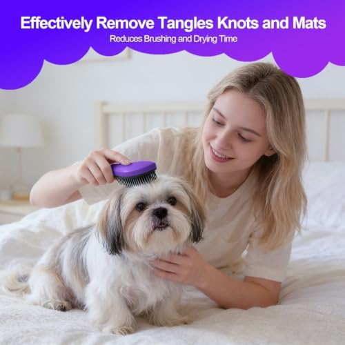 Small Dog Brush, Skin-friendly Soft Bristles (Dark Purple) - Image 7