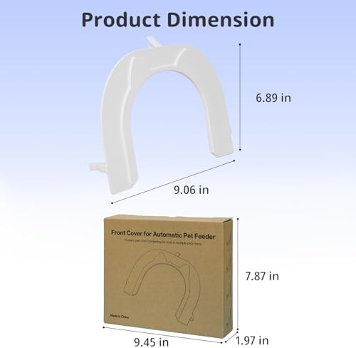 Front Cover for Automatic Microchip Cat Pet Feeder - Prevents Persistent Pet from Getting Food from The Front of The Feeder, 2 Pack