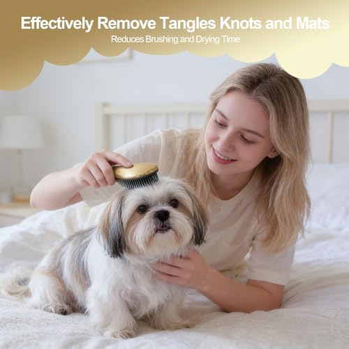 Small Dog Brush, Skin-friendly Soft Bristles (Rose Gold) - Image 7