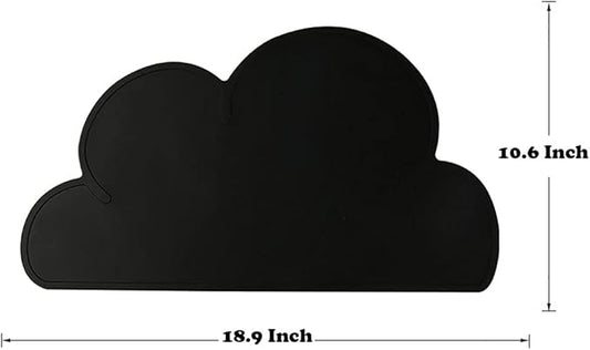 Love Dream Silicone Pet Feeding Food Mat Dog Cat Placemat Mat with Raised Edge, Anti-Slip Waterproof Pet Bowl Mats Pet Food Tray (Black)