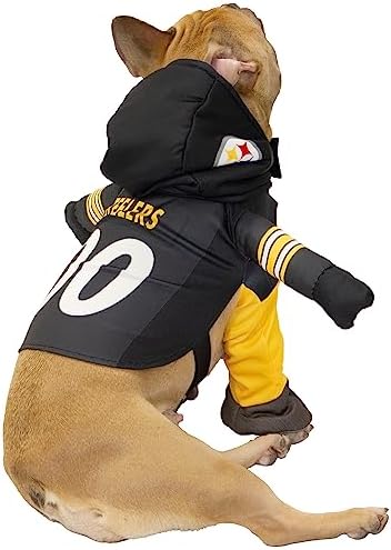 NFL Pittsburgh Steelers Officially Licensed Running Dog Costume by MODERN HERO Includes 2 pc Set - Bodysuit and Hat (Black, Large, Pittsburgh Steelers) - Image 2