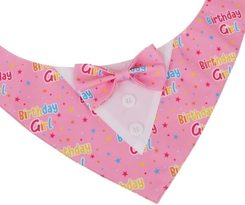 ADOGGYGO Birthday Dog Bandana with Bowtie, Pink Girl Dog Tuxedo, X-Large - Image 6