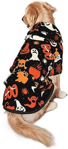 Halloween Dog Costume, Pumpkin Ghost Print Hoodie Winter Halloween Cosplay Clothes Sweaters Outfits Pullover Pets' Sweatshirt Hoodies with Pocket for Medium Large Dogs-XL - Image 6