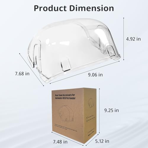 Rear Cover for Automatic Microchip Cat Pet Feeder - Prevents Persistent Pet from Getting Food from The Back of The Feeder