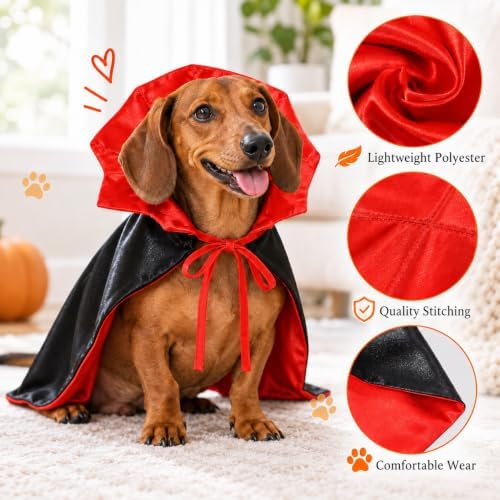 Toddmomy Dog Halloween Vampire Cape Costume 21.1" for Medium Dogs - Image 7