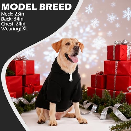 EXPAWLORER Dog Hoodies for Small Medium Large Dogs,Christmas Theme Black L - Image 7
