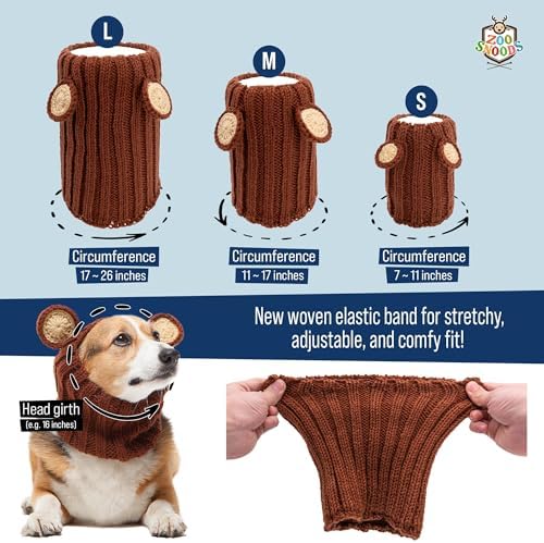 Zoo Snoods Rhino Costume - Knit Dog Snood Ear Wrap for Pets, Warm Neck Cover for Halloween and Winter (Large) - Image 7