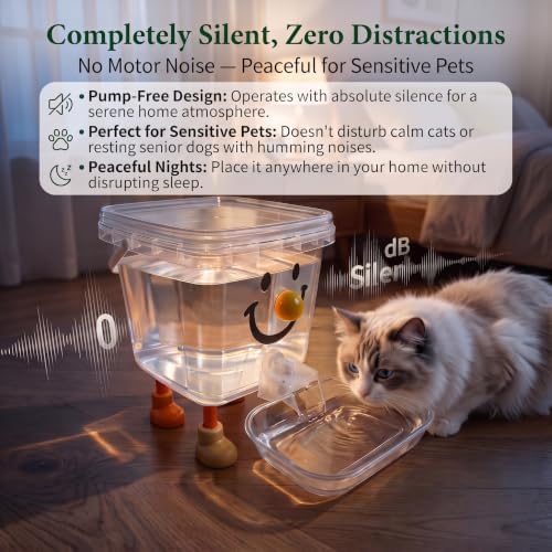 Automatic Dog and Cat Water Feeder, Self Dispensing Pet Waterer (Yellow, 101fl oz)