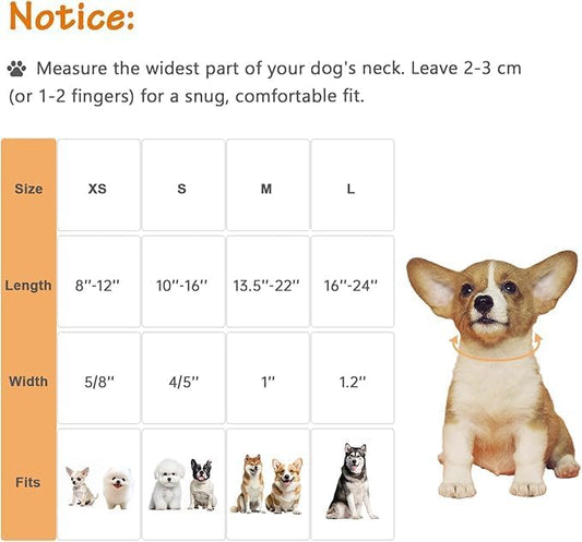 Dog Collar for Extra Small Dogs, Spring &Summer Theme Orange Small Dog Collars with Flower Pattern, Adjustable Puppy Dog Collars, Cute Girl or Boy Dog Collar Ideal for Gifts,Pet Accessory,M
