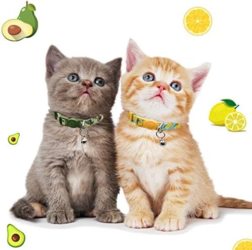 azuza 4 Pack Cat Kitten Collar Breakaway with Bell Quick Release Safe Buckle Adjustable Cat Kitten Collar