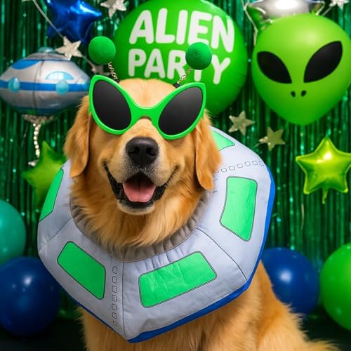 3 Pcs Halloween UFO Alien Dog Costume Set - Image 6
