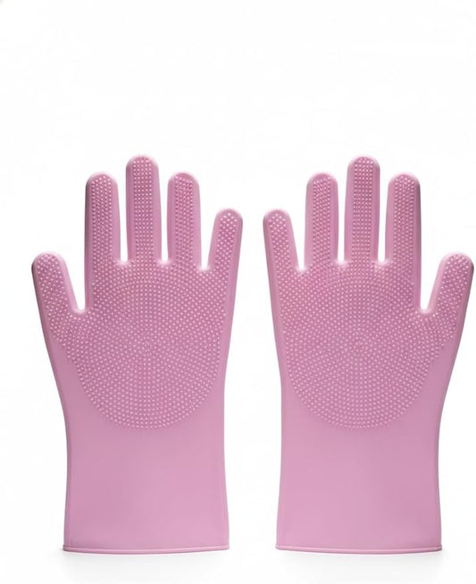3-in-1 Stress-Free Dog Bathing Kit – Silicone Grooming Gloves, Suction Lick Mat, and Dental Brush – Complete Pet Spa Set for Anxious Dogs (Pink)