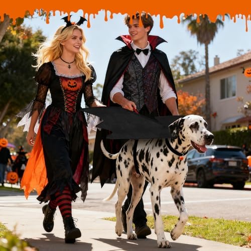 Dog Halloween Costumes for Large Dogs, Dog Bat Wings with Pumpkin Bell Pet Halloween Cosplay Party Dress Up (X-Large) - Image 7