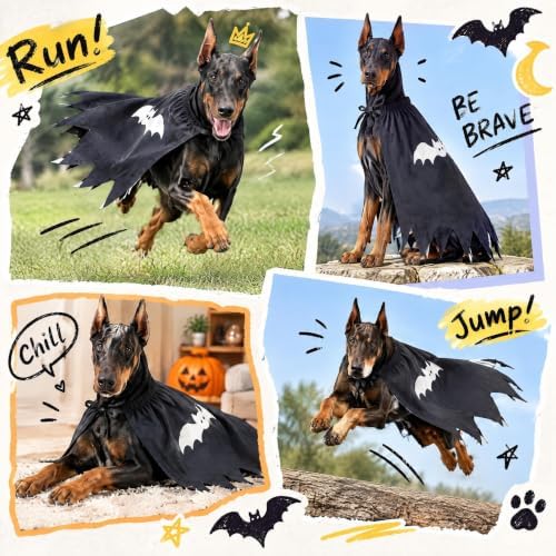 Halloween Dog Costume, Bat Halloween Dog Cape for Medium Large Pets(L) - Image 5