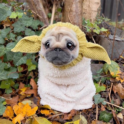 Zoo Snoods Baby Yoda Costume - Alien Knit Dog Snood Wrap for Pets, Warm Neck Ear Cover Protection for Halloween and Winter (Medium) - Image 7