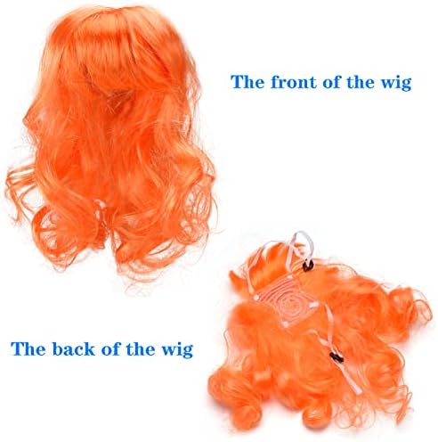 Funny Orange Long Curly Dog Wig, Cat Cosplay Wig, Pet Wigs for Halloween, Christmas, Parties, Festivals, Dog Wigs for Small Medium and Large Dogs - Image 7