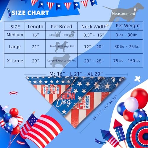 4th of July Dog Bandana, 2-in-1 Vintage American Flag with Fun Slogan Reversible American Flag Triangle Scarf, Adjustable Snap Button Patriotic Neckwear for Small & Medium Breeds (5-30lbs) - Image 6