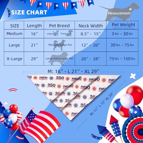 250th Anniversary Dog Bandana, American Flag Triangle Scarf, Adjustable Snap Button Patriotic Neckwear for Large Breeds (30-75lbs) - Image 6