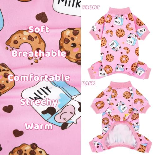 XPUDAC 4 Pieces Dog Pajamas Soft Strechy Puppy Onesies Pet Clothes for Medium Large Dogs Boy Girl Cat Pet Outfit, 153-6XL - Image 6