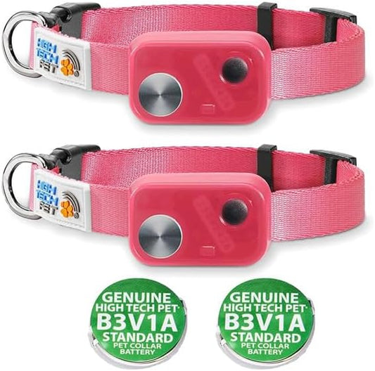 MS-5 Automatic Pet Door Collar 2-Pack, Genuine High Tech Pet Brand Dog Collar for Power Pet Doors - Econ Series, Waterproof (Pink) - PNK-MS5-2PK