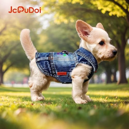 Small Dog Jean Jacket,Denim Pet Coat,Puppy Clothes Apparel(Small) - Image 5