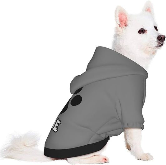 Custom Dog Hoodie Warm with Your Photo Text Logo Name Personalized Dog Clothes for Puppy Sweatshirt Hooded for Small Medium Large Dogs Girl/Boy Cats Gray