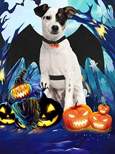 Halloween Dog Bat Wings Costume, Pet Halloween Cosplay Party Dress Up Clothes with Pumpkin Bells for Dogs and Cats - Image 7