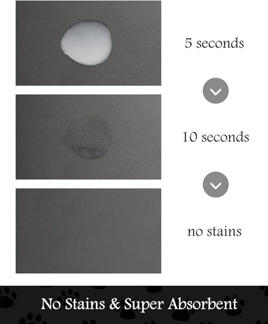 PADOOR Pet Feeding Mat-Absorbent Dog Mat for Food and Water Bowl-No Stains Quick Dry Water Dispenser Mat-Dog Accessories Pet Supplies-Bowl for Messy Drinkers(Darkgrey,17"x28")