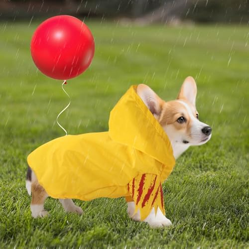 Halloween Dog Costume Bloodstain Hooded Raincoat Red Balloon for Scary Dog - Image 7