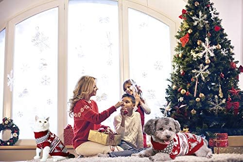Vehomy Dog Christmas Sweaters Pet Winter Knitwear Xmas Clothes Classic Warm Coats Reindeer Snowflake Argyle Sweater for Kitty Puppy Cat-XS