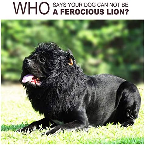Onmygogo Lion Mane Wig for Dogs with Ears, Funny Pet Costumes for Halloween Christmas - Image 6