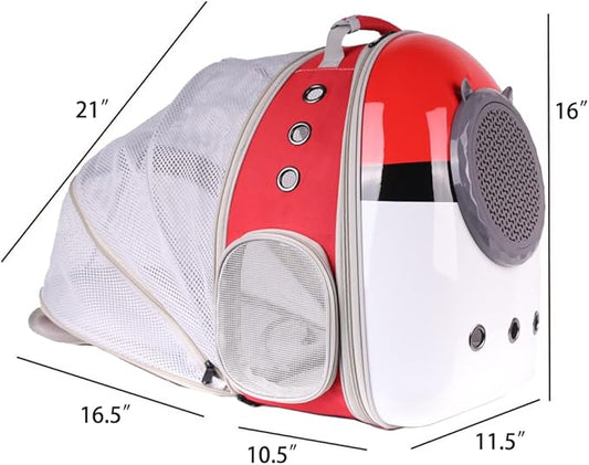 Back Expandable Cat Carrier Backpack for Cats Kitten Small Puppy, Airline Approved Cat Bubble Backpack, Space Capsule Astronaut Carrier