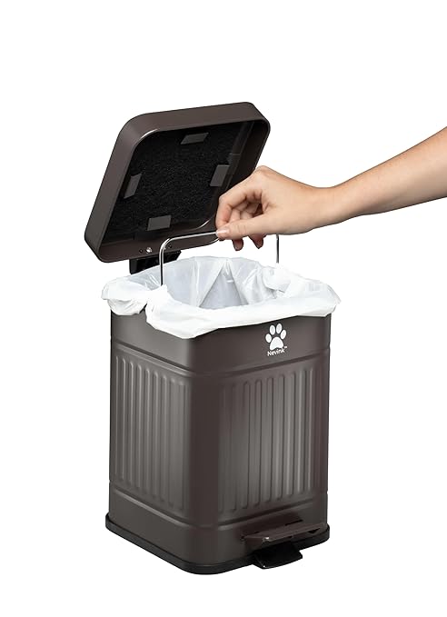 Dog Poop Trash Can Outside - Outdoor Dog Waste Trash Can with Lid - Odor Proof Waste Station Container for Backyard - 5L/1.3Gal (Mulch)