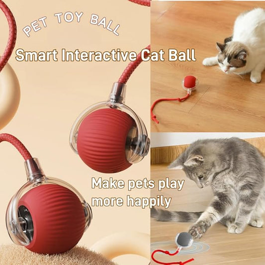Interactive Cat Toys for Indoor Cats, Agility Move Cat Balls,Motion Activated Cat Balls, Cat Toys for Bored Indoor Cats(Red)