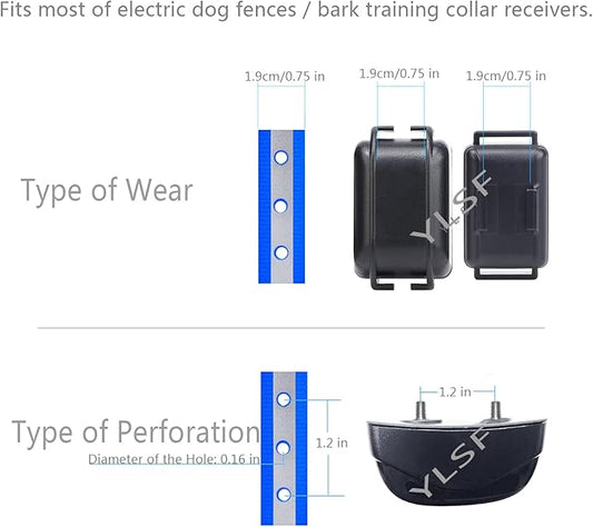 Dog Collar Strap for Most of Electronic Training Shock Collar Receivers-Adjustable Durable Waterproof Odorless 3/4 Inch Collar Replacement for Barking Fence-Pet TPU Collar Strap