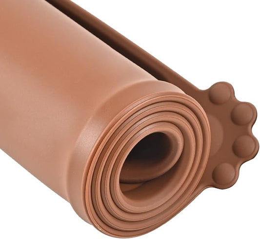 Silicone Waterproof Dog Cat Pet Feeding Mats, Non Slip, Easy Clean Pet Dog Cat Bowl Mats Placemat (18.5" x 11.5") Brown