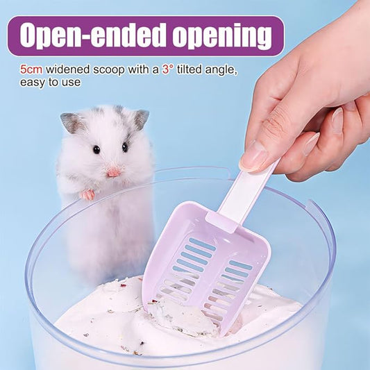 DONGKER Hamster Litter Scoop,Reusable Hanging Hamster Sand Bath Scoop for Guinea Pig Gerbil Rebbits Small Animals Bearded Dragon