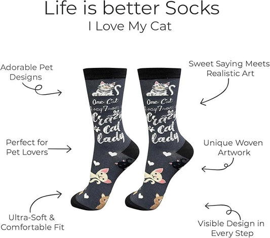 E&S Pets Pet Lover Socks - Dog & Cat Socks - Unisex Novelty Gifts